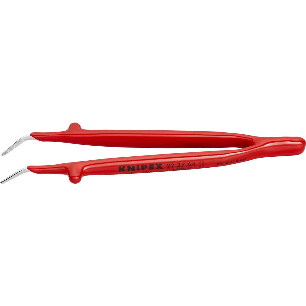 Tweezers; Tweezer Type: Insulated; Pattern: Smooth Pointed Tip and Serrated Bent Tip; Material: Stainless Steel; Tip Type: Angled; Tip Shape: Pointed; Overall Length (Decimal Inch): 6; Grip Style: Smooth