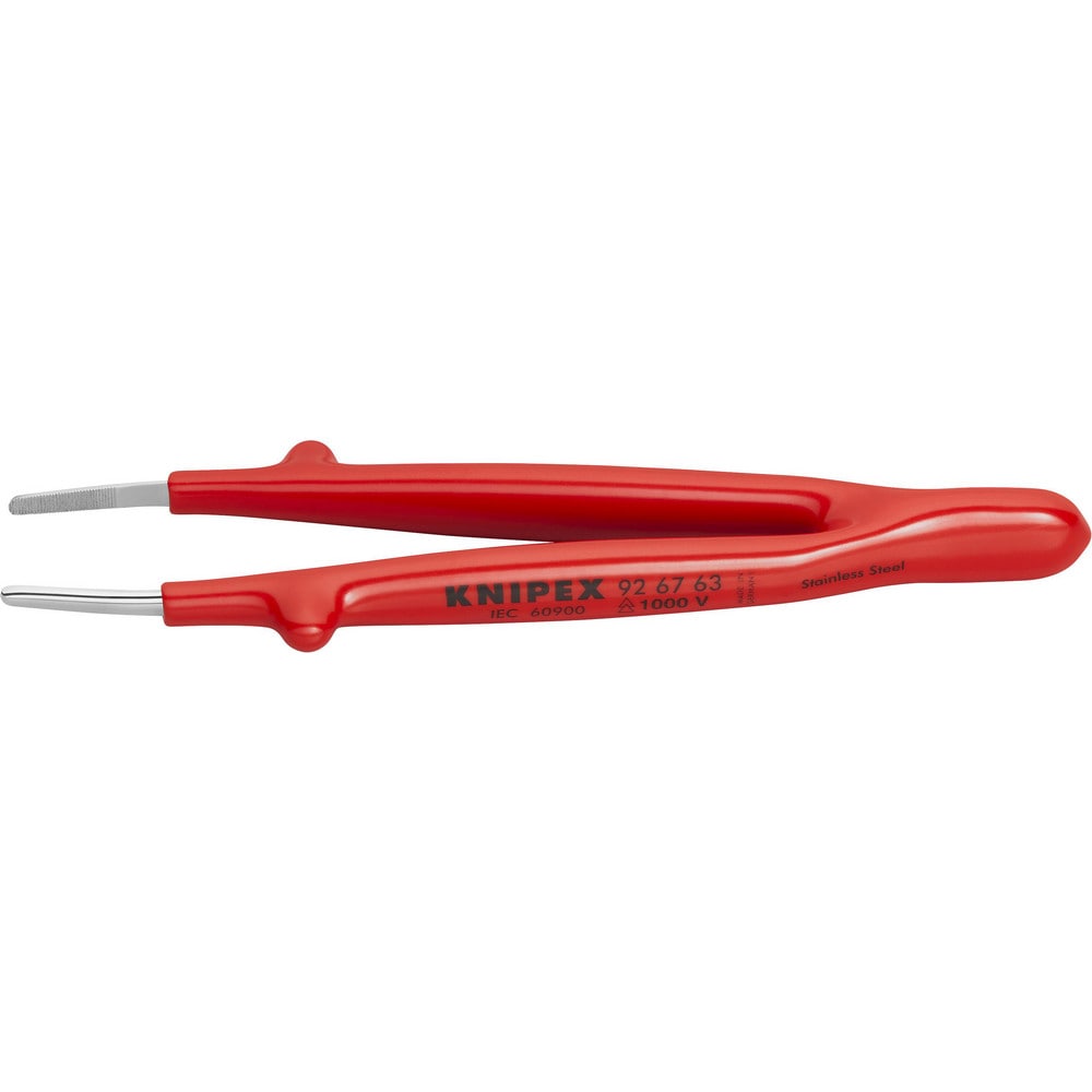 Tweezers; Tweezer Type: Utility; Pattern: Serrated Blunt Tip; Material: Stainless Steel; Tip Type: Blunt; Tip Shape: Pointed; Overall Length (Inch): 5-3/4; Grip Style: Smooth