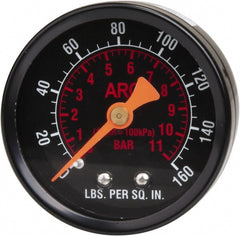 FRL Pressure Gauge: Glass & Steel, 1/8" Port, Use with Miniature & Compact Regulator