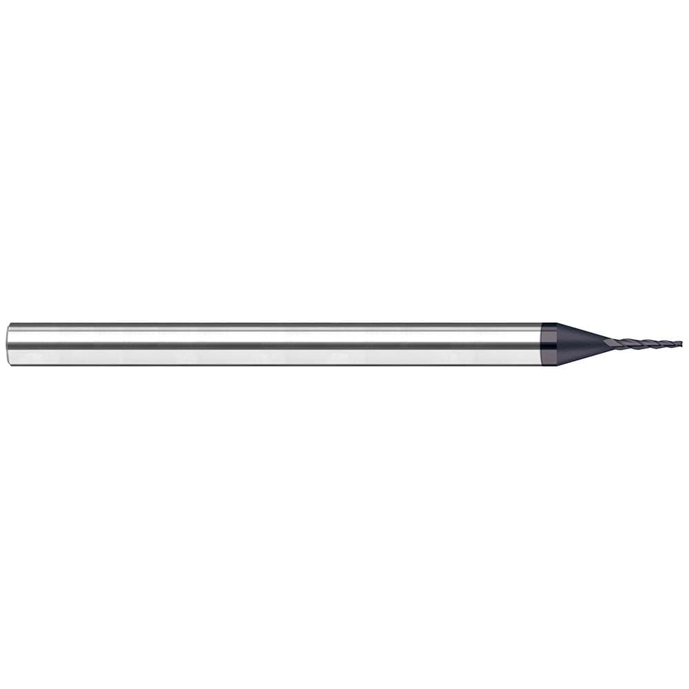 Tapered End Mill: 15 deg Angle per Side, 1/8" Small Dia, 5/8" LOC, 4 Flute, Tapered End