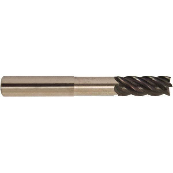 Square End Mill: 1-1/4" Dia, 1-1/2" LOC, 5 Flute, Solid Carbide