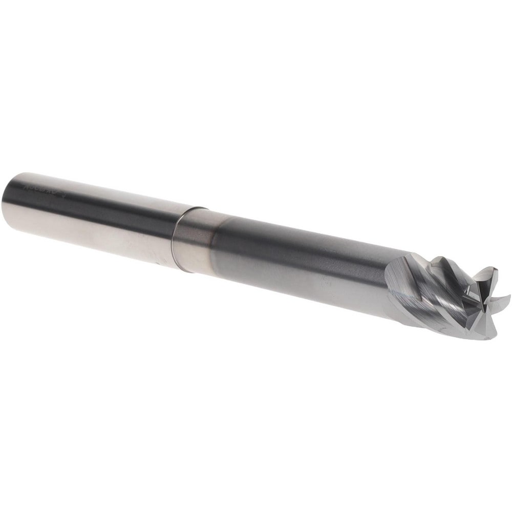 Corner Radius End Mill: 5/8" Dia, 3/4" LOC, 38 deg Helix, Corner Radius End, Centercutting Series HS