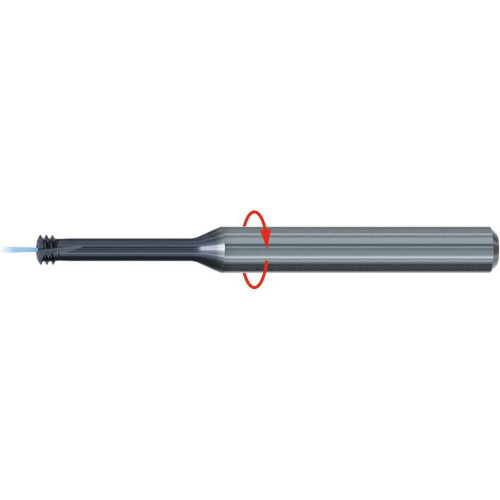 Helical Flute Thread Mill: 3/8-16, 4 Flute, 8.00 mm Shank Dia, Solid Carbide