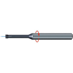 Helical Flute Thread Mill: 3/8-16, 4 Flute, 8.00 mm Shank Dia, Solid Carbide