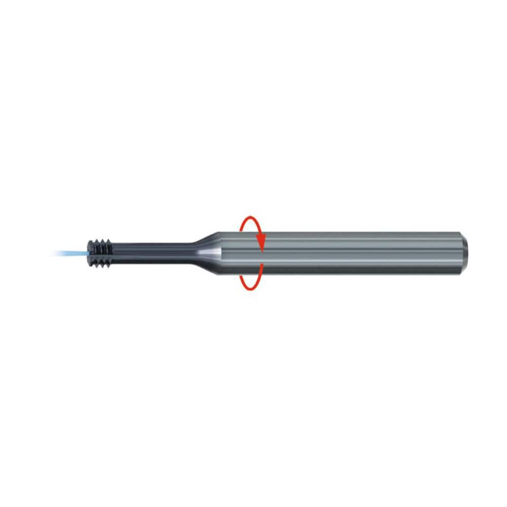 Helical Flute Thread Mill: 7/16-20, 6 Flute, 10.00 mm Shank Dia, Solid Carbide