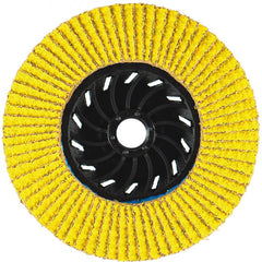 Flap Disc:  4.5" Dia, 5/8-11" Hole, 36 Grit, Ceramic Alumina, Type 29