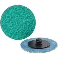 Quick-Change Disc: Type R, 2" Dia, 40 Grit, Zirconia Alumina, Coated