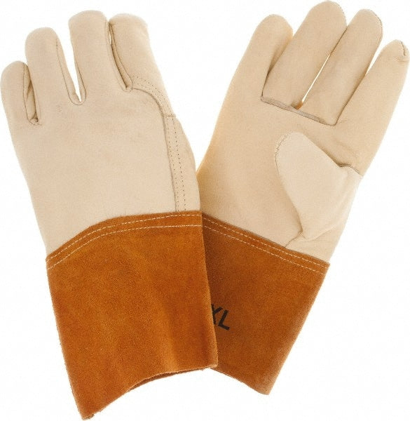 Welding Gloves: Ironcat 6000, Size X-Large, Uncoated-Coated, Cowhide Leather, Pair, for MIG