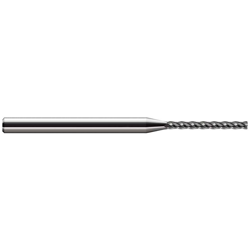 Corner Radius End Mill: 1/8" Dia, 1-1/4" LOC, 0.0100" Radius, 4 Flute, Solid Carbide