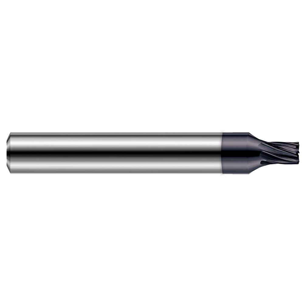 Corner Radius End Mill: 3/64" Dia, 0.0100" Radius, 7 Flute, Solid Carbide