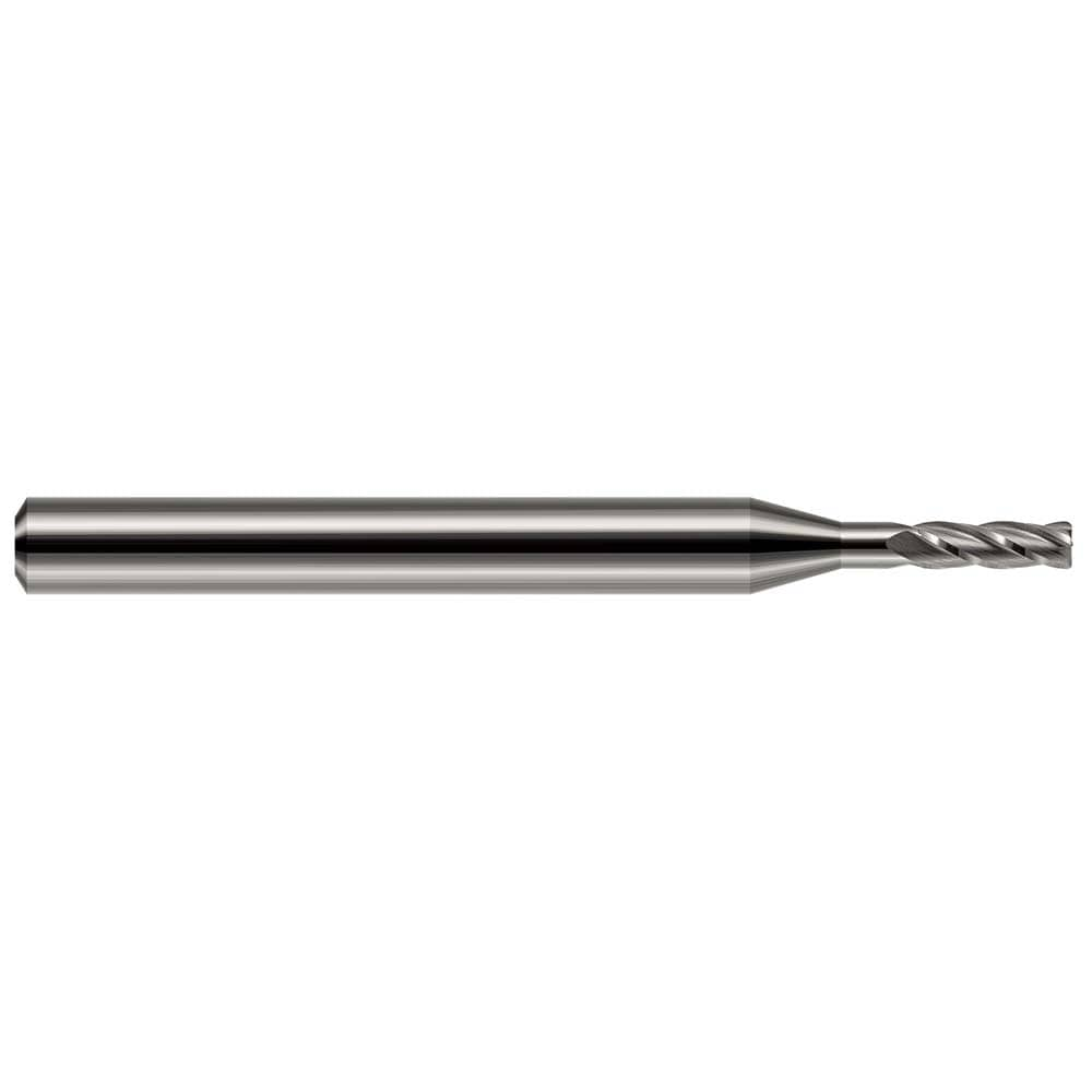 Corner Radius End Mill: 9/64" Dia, 27/64" LOC, 0.0100" Radius, 4 Flute, Solid Carbide