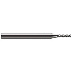 Corner Radius End Mill: 0.0400" Dia, 13/64" LOC, 0.0100" Radius, 4 Flute, Solid Carbide