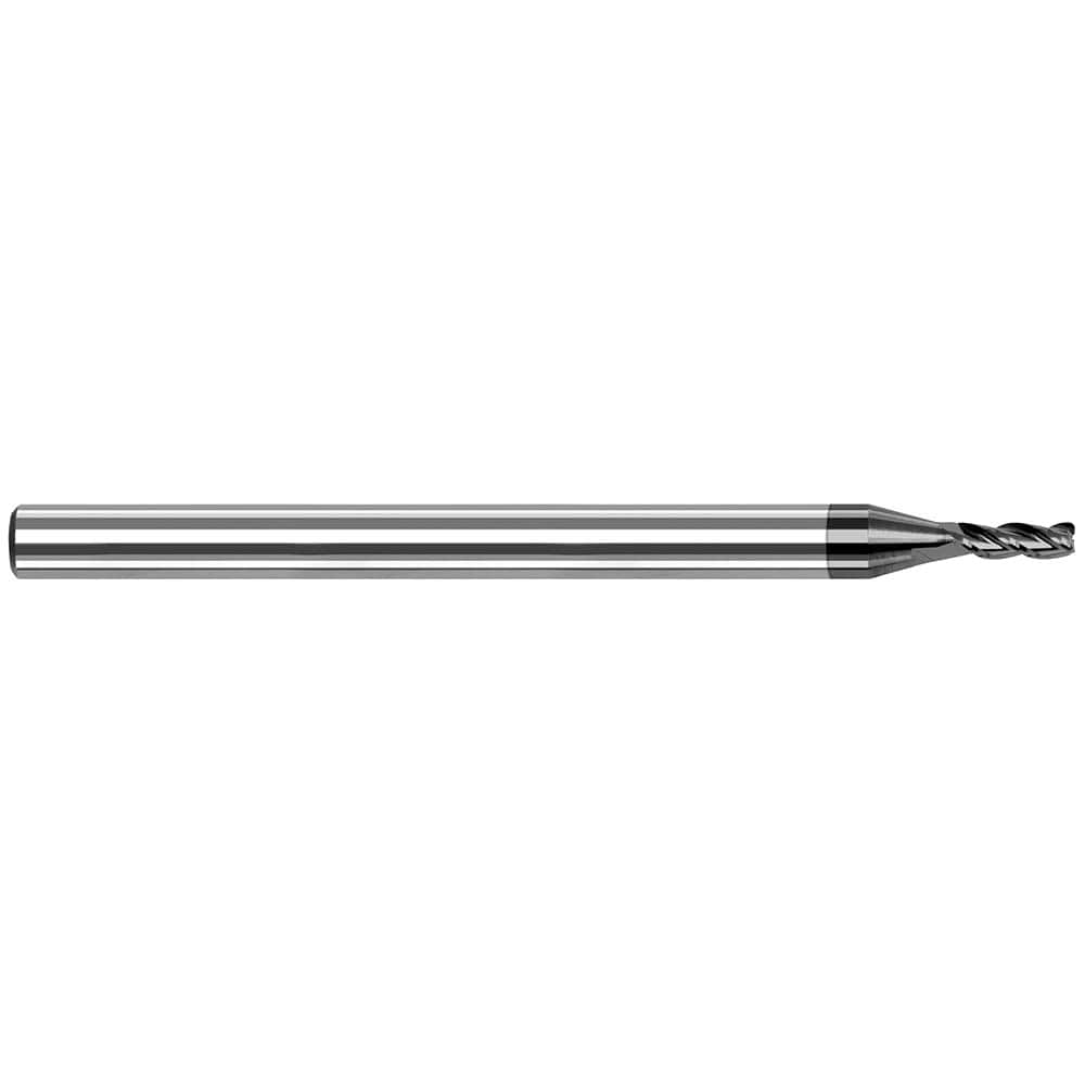 Corner Radius End Mill: 5/64" Dia, 15/64" LOC, 0.50 mm Radius, 3 Flute, Solid Carbide