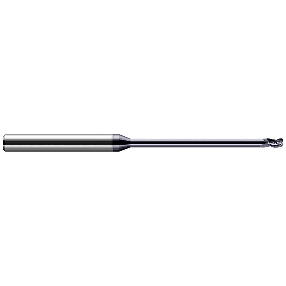 Corner Radius End Mill: 1/16" Dia, 3/32" LOC, 0.0050" Radius, 3 Flute, Solid Carbide