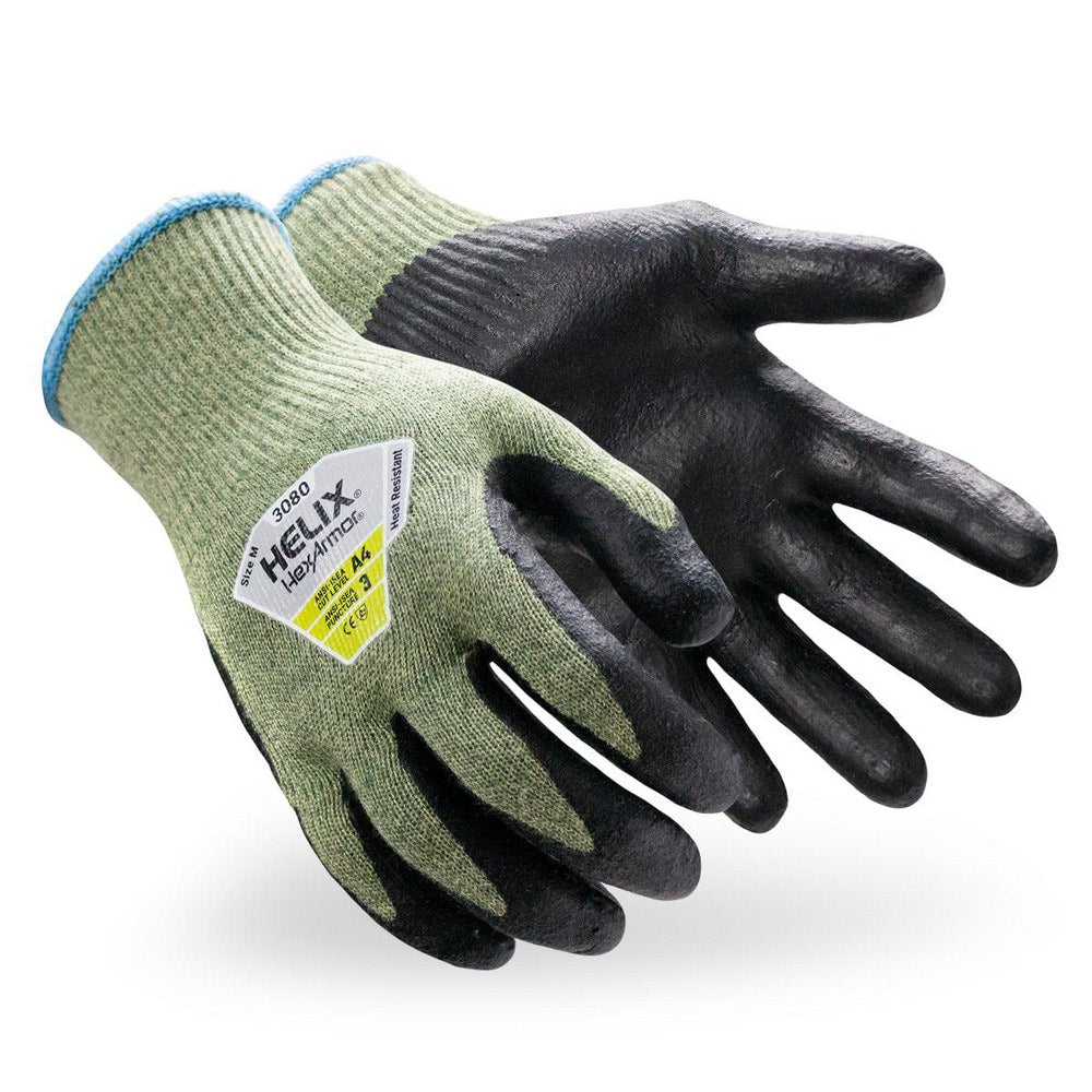 Cut, Puncture & Abrasion-Resistant Gloves: Helix Helix 3080, Size Medium, ANSI Cut A4, ANSI Puncture 3, Neoprene, Aramid Blend