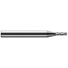 Ball End Mill: 0.50 mm Dia, 0.75 mm LOC, 2 Flute, Solid Carbide