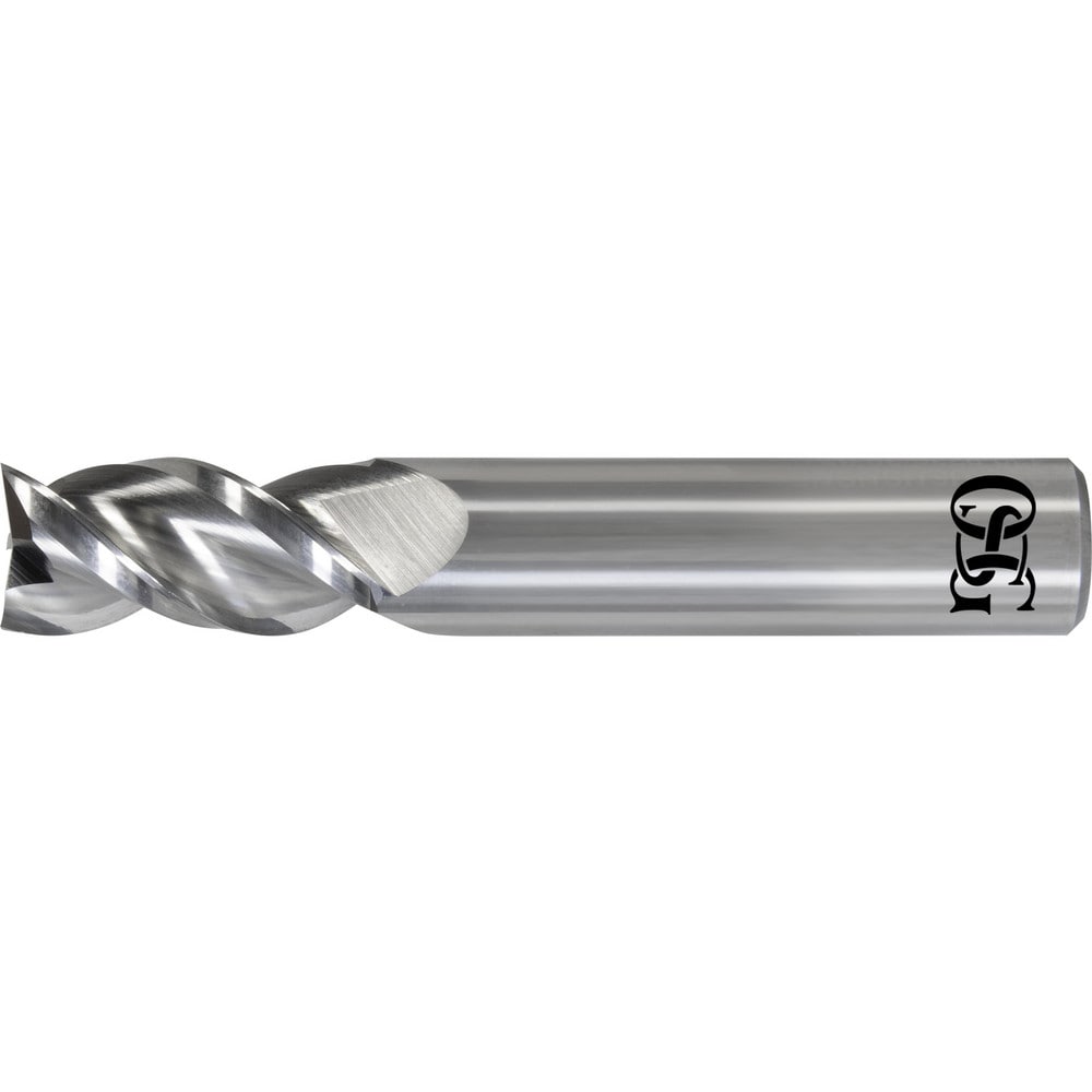 Corner Radius End Mill: 1" Dia, 2" LOC, 0.1200" Radius, 3 Flute, Solid Carbide