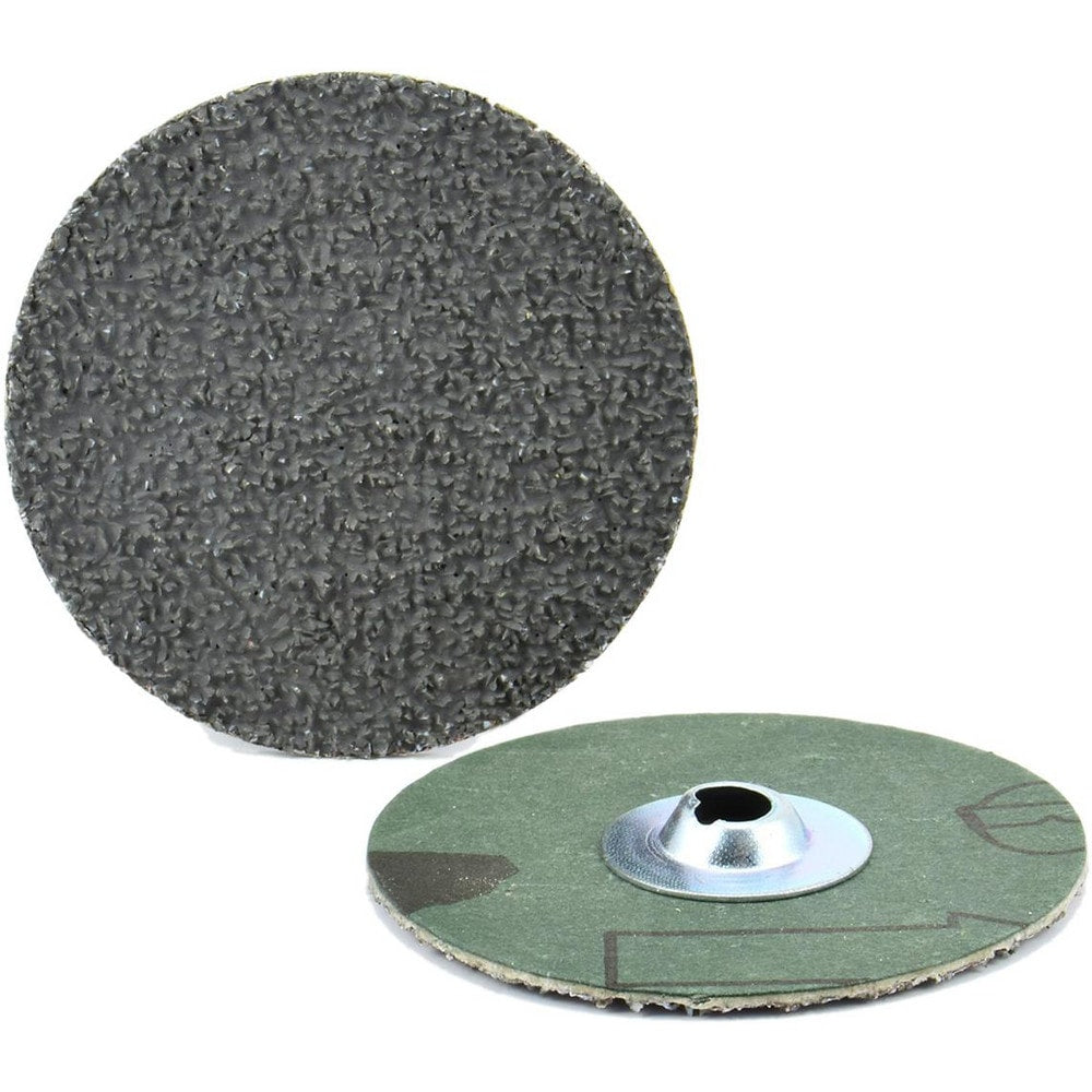 Quick-Change Disc: Type S, 2" Dia, 36 Grit, Ceramic Alumina, Coated