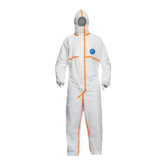 Disposable Coveralls: Airborne Particulate & Liquid Protection, Size 4X-Large, 1.7401 oz, Tyvek, Zipper & Stormflaps Closure