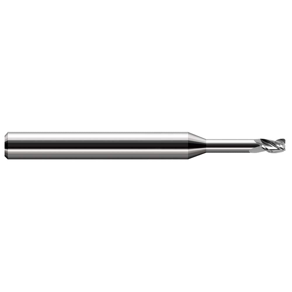 Corner Radius End Mill: 5/64" Dia, 0.117" LOC, 0.0100" Radius, 4 Flute, Solid Carbide