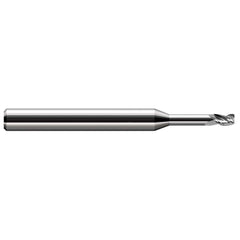 Corner Radius End Mill: 1/8" Dia, 3/16" LOC, 0.0300" Radius, 4 Flute, Solid Carbide