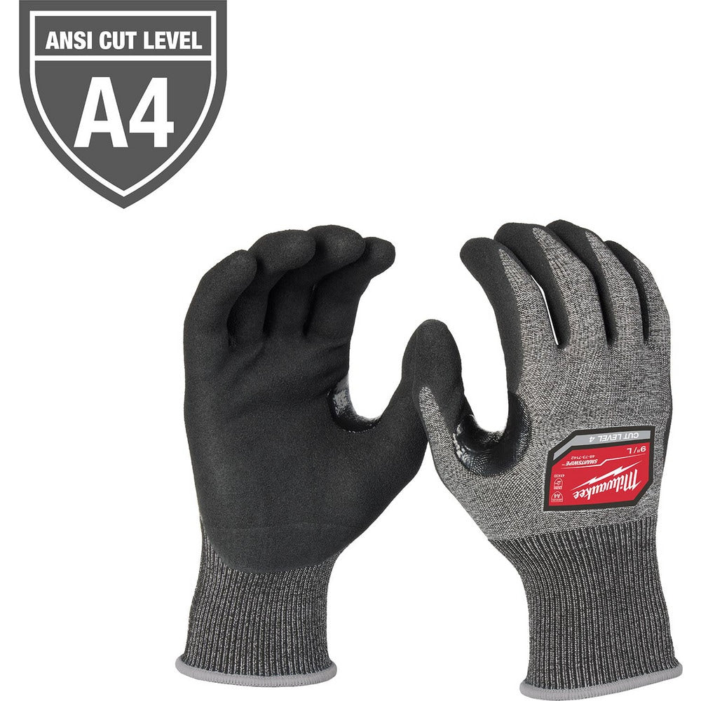 Cut-Resistant Gloves: Milwaukee 48-73, Size Medium, ANSI Cut A4, ANSI Puncture 0, Nitrile, Polyethylene