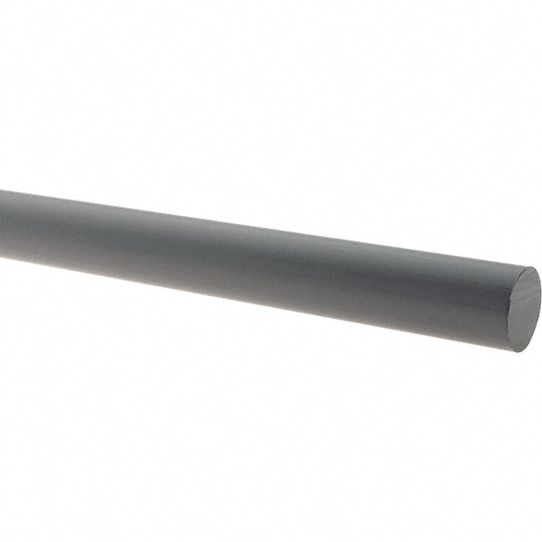 Plastic Rod: Chlorinated Polyvinyl Chloride, 5' Long, 2-3/8" Dia, Gray