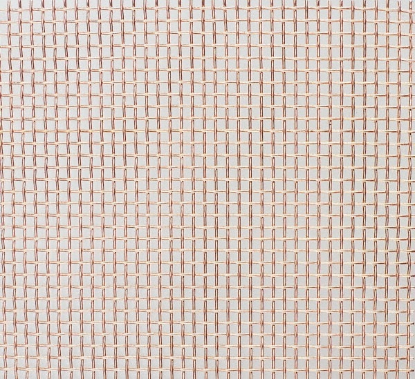 Wire Cloth: 28 Wire Gauge, 0.016" Wire Dia, Copper