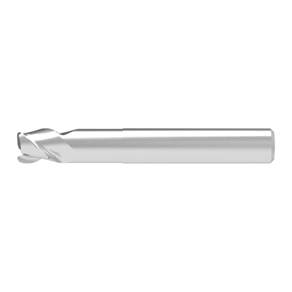 Corner Radius End Mill: 8.00 mm Dia, 9.00 mm LOC, 0.80 mm Radius, 3 Flute, Solid Carbide