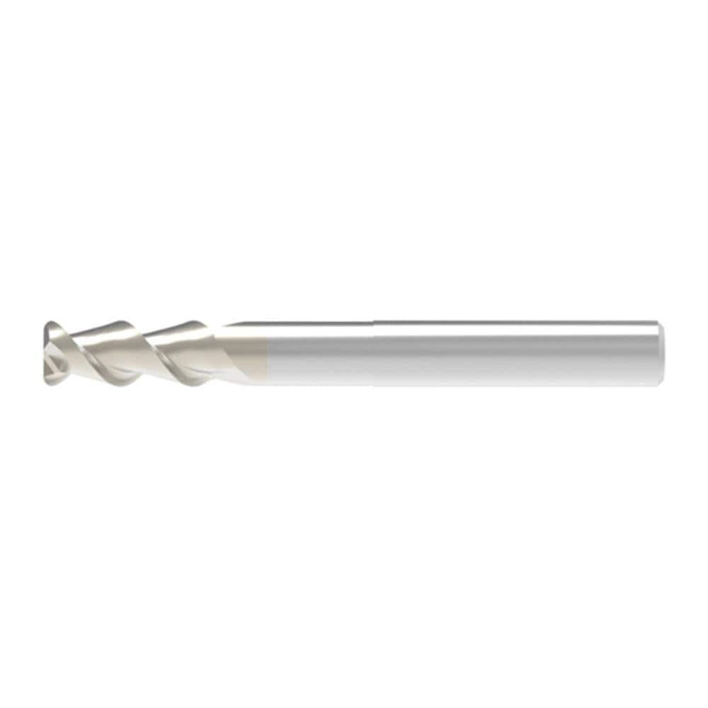 Corner Radius End Mill: 25.00 mm Dia, 65.00 mm LOC, 2.00 mm Radius, 2 Flute, Solid Carbide