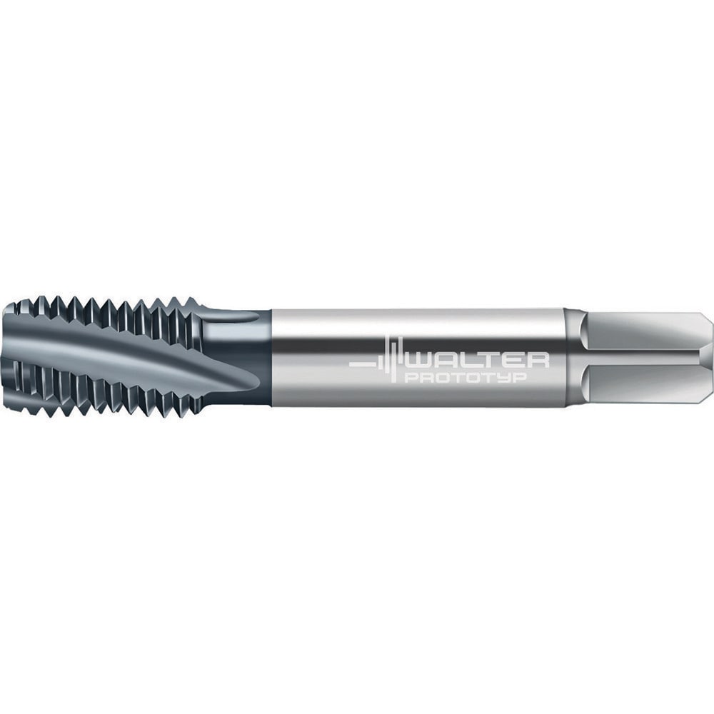 Spiral Flute Tap: 1/2-13, UNC, 4 Flute, Semi-Bottoming Chamfer, 3B Class of Fit, High-Speed Steel-E, TiCN Finish