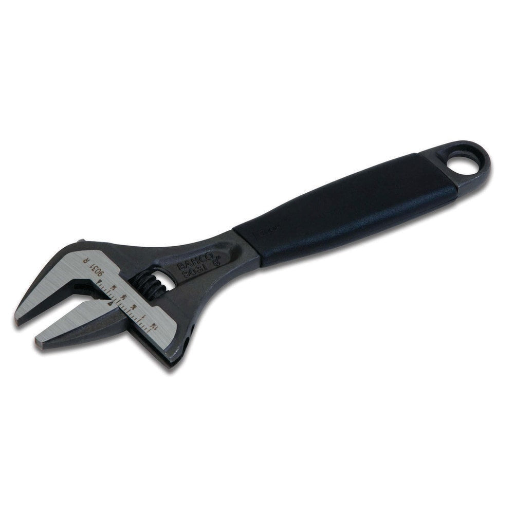 Adjustable Wrench: 8" OAL, 1-1/2" Jaw Capacity