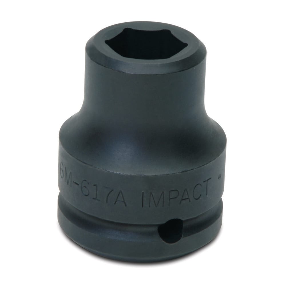 Impact Socket: 3/4" Drive, 19 mm Socket, Hex Drive