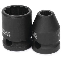 Impact Socket: 3/8" Drive, 7/8" Socket, Square Drive