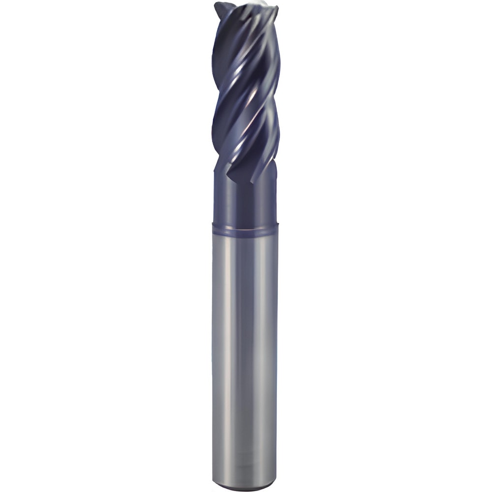 Corner Radius End Mill: 1/2" Dia, 5/8" LOC, 0.0300" Radius, 4 Flute, Solid Carbide