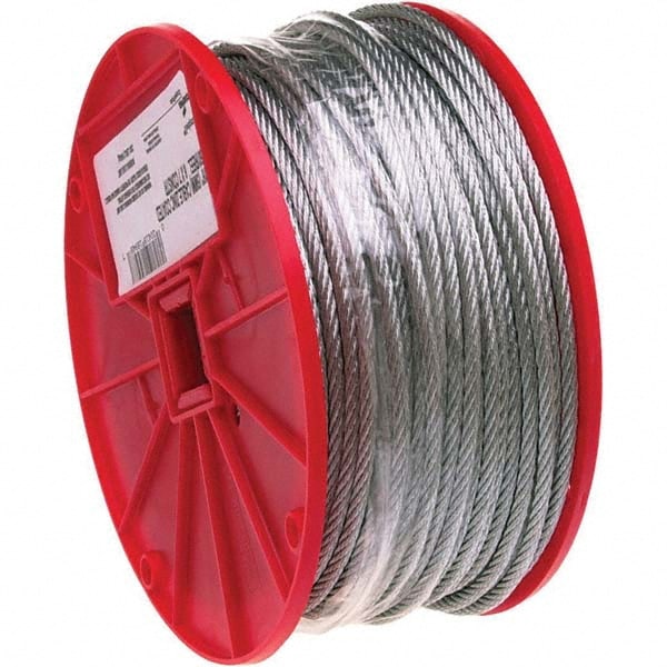 Wire Rope & Cable; Product Type: Cable; Breaking Strength (Lb.): 184; Bare Diameter (Fractional Inch): 3/32; Length Ft.: 500; Diameter (Inch, Fraction): 3/32; Strand Type: 7 x 7