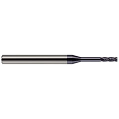 Corner Radius End Mill: 9/64" Dia, 27/64" LOC, 0.0100" Radius, 4 Flute, Solid Carbide