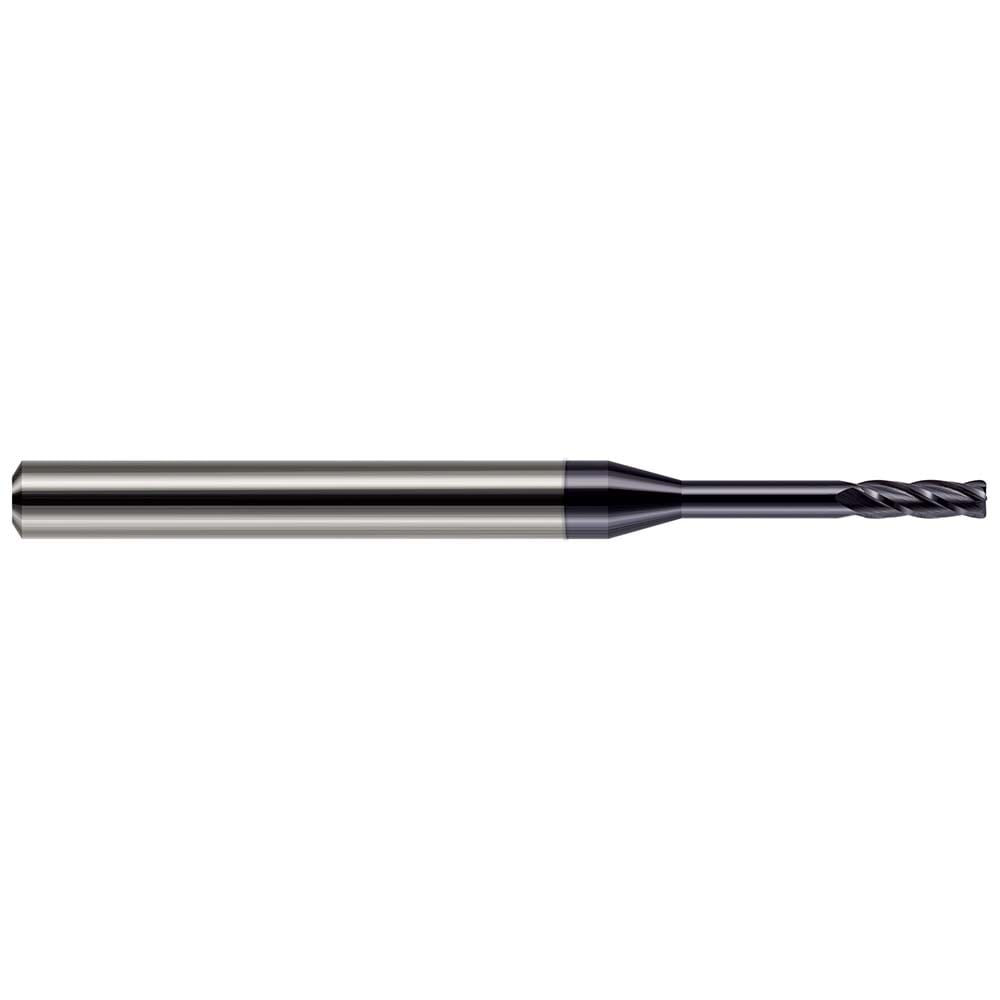 Corner Radius End Mill: 5/64" Dia, 15/64" LOC, 0.50 mm Radius, 4 Flute, Solid Carbide