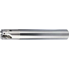 Indexable Square-Shoulder End Mill: PSE11R100FA100-4L, 1" Cut Dia, 2.756" Max Depth of Cut, 1" Dia Weldon Flat Shank