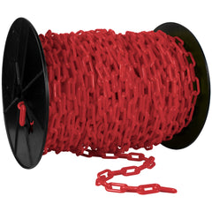 Barrier Rope & Chain; Type: Safety Chain; Snap End Material: Polyethylene, Plastic; Hook Fitting Material: Plastic; Color: Red; Link Type: Straight Link; Rope/ Chain Material: Polyethylene, Plastic