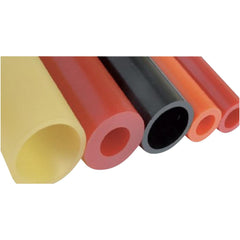 Plastic Round Tube: 1/2" ID, 1" OD, 3' OAL, Black, Polyurethane