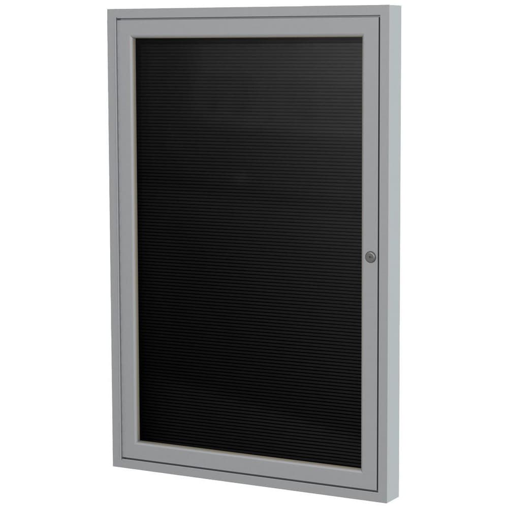 Cork Bulletin Boards; Bulletin Board Type: Enclosed Letter Board; Board Color: Black; Board Material: Fabric; Width (Inch): 24; Height (Inch): 36; Frame Material: Aluminum; Frame Color: Silver