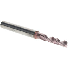 Screw Machine Length Drill Bit: 3/16" Dia, 145 deg Point, Solid Carbide