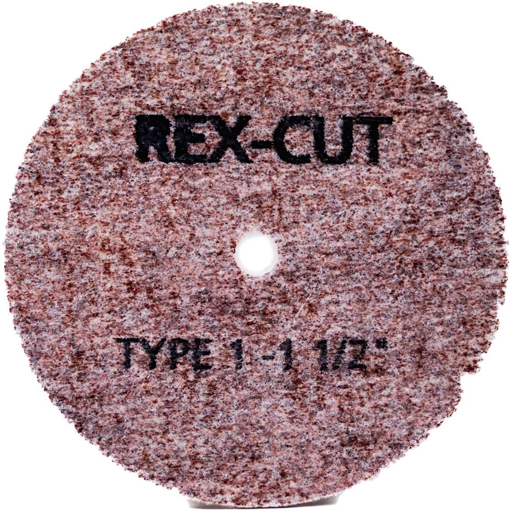 Deburring Wheel: 1-1/2" Dia, 1/16" Face Width, 1/4" Hole, Aluminum Oxide