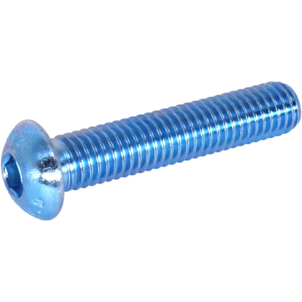 Socket Cap Screw: M6x1 25.00 mm Length Under Head, Alloy Steel, Zinc-Blue Trivalent Chromate