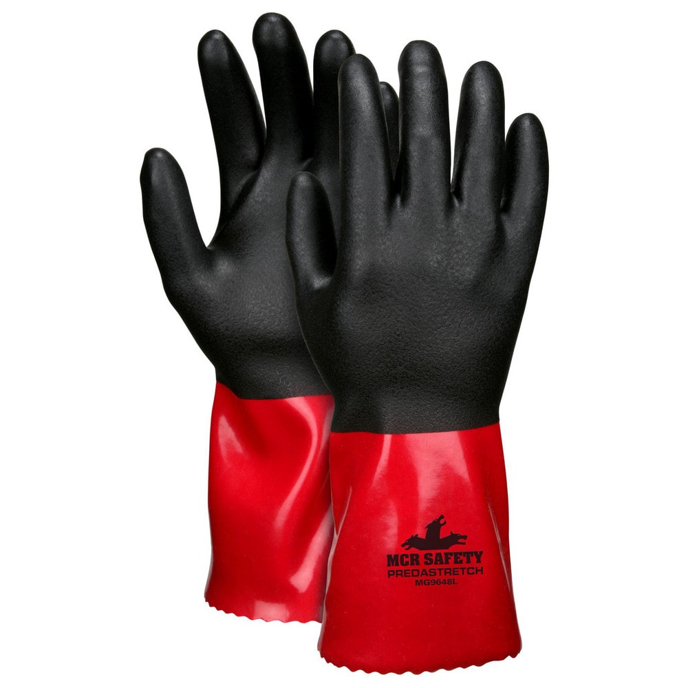 Chemical Resistant Gloves: PredaStretch MG9648, Size Small, PVC, Supported, General Purpose Chemical-Resistant