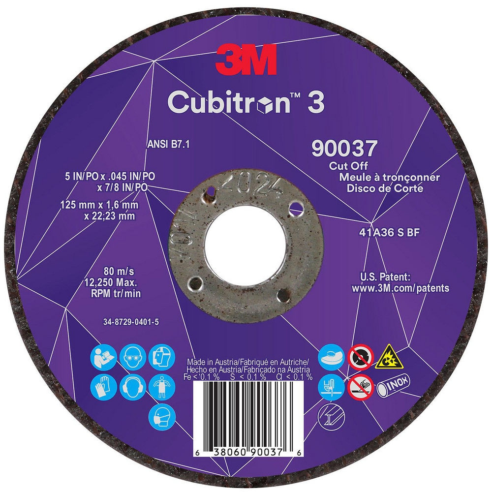 Cutoff Wheel: Type 1, 5" Dia, Ceramic