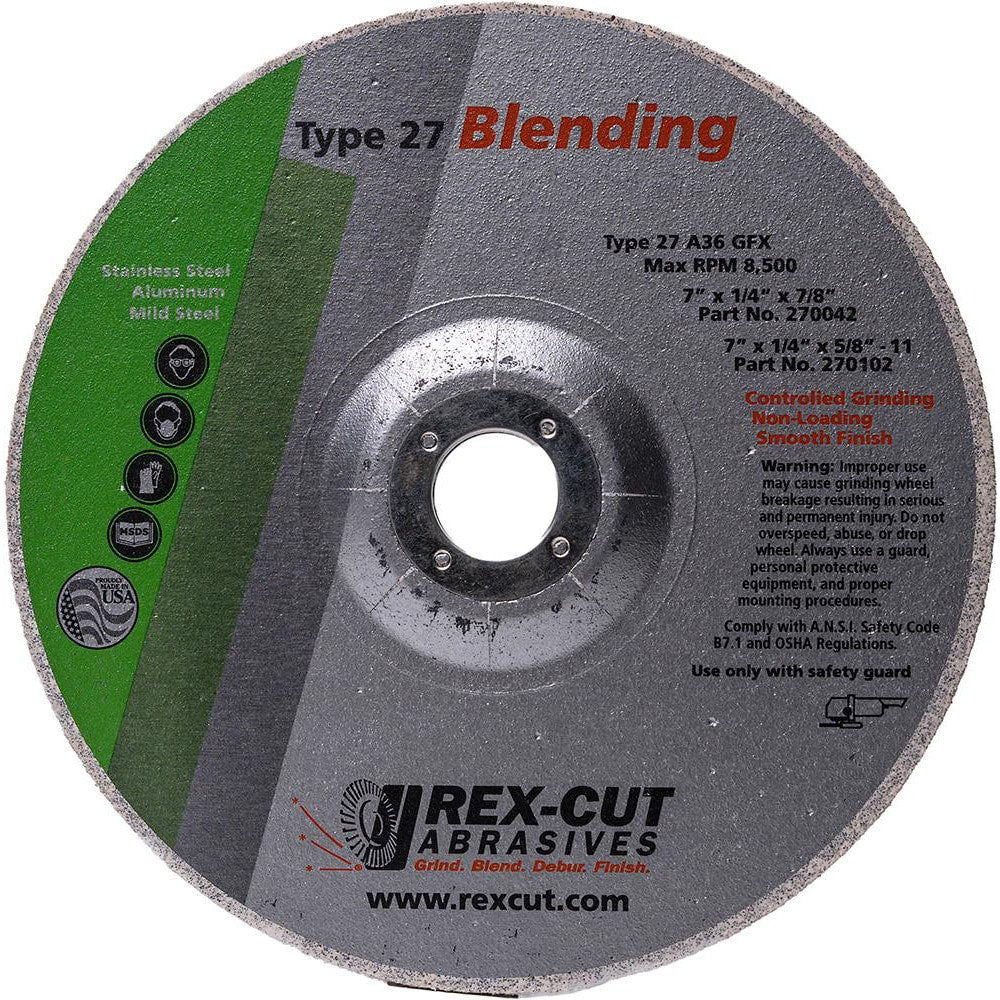 Deburring Wheel: 4-1/2" Dia, 1/8" Face Width, 7/8" Hole, Aluminum Oxide