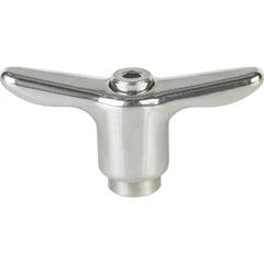 Adjustable Clamping Handle: T-Handle, M8x1.25 Thread, Stainless Steel Handle, 13.50 mm Hub Dia, Silver