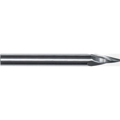 Tapered End Mill: 30 deg Angle per Side, 1/4" Small Dia, 0.4300" LOC, 3 Flute, Tapered End